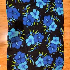Hawaiian Tropical Full Sarong Pareo Pareu Blue